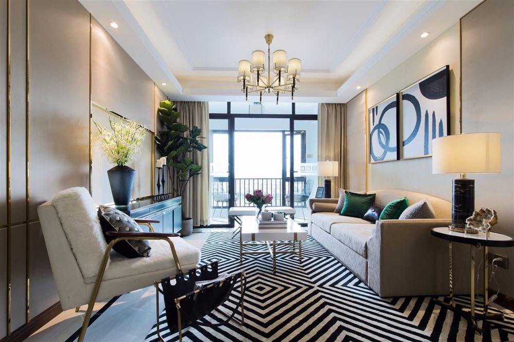 佛山市越秀御湖臺輕奢風(fēng)格三居室裝修案例