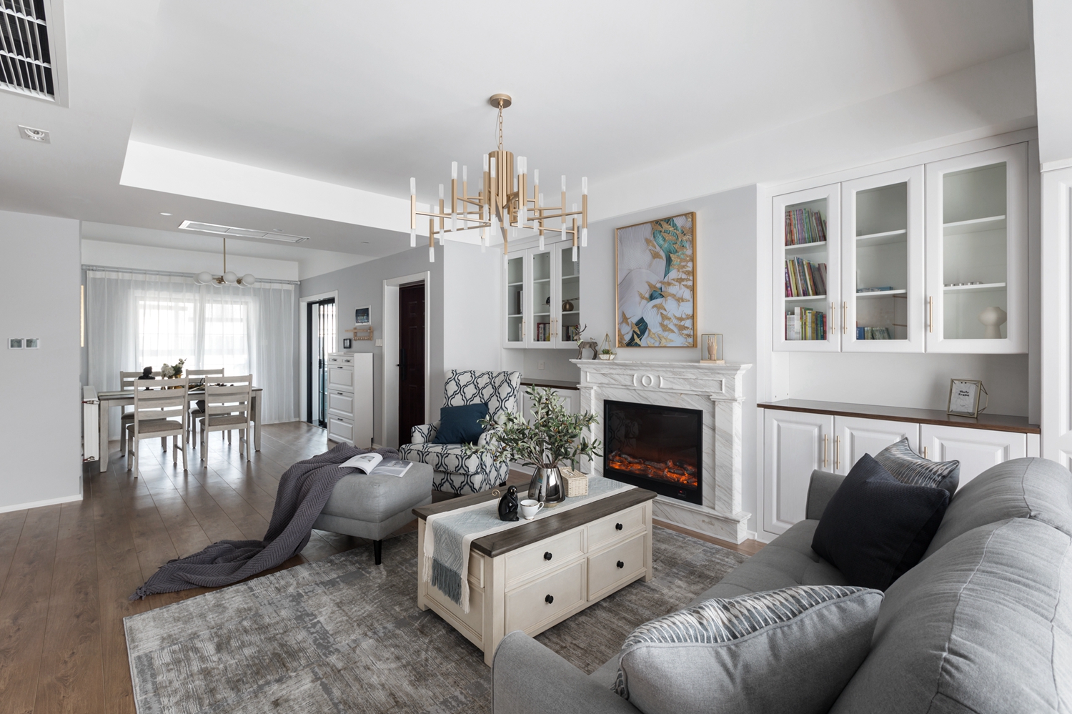 歐式輕奢風格室內(nèi)家裝案例效果圖-客廳 歐式輕奢風格室內(nèi)家裝案例效果圖-客廳