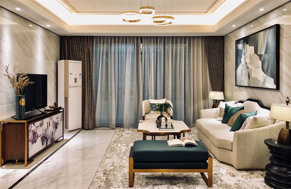 江門(mén)市嶺江一品新中式風(fēng)格三居室裝修案例