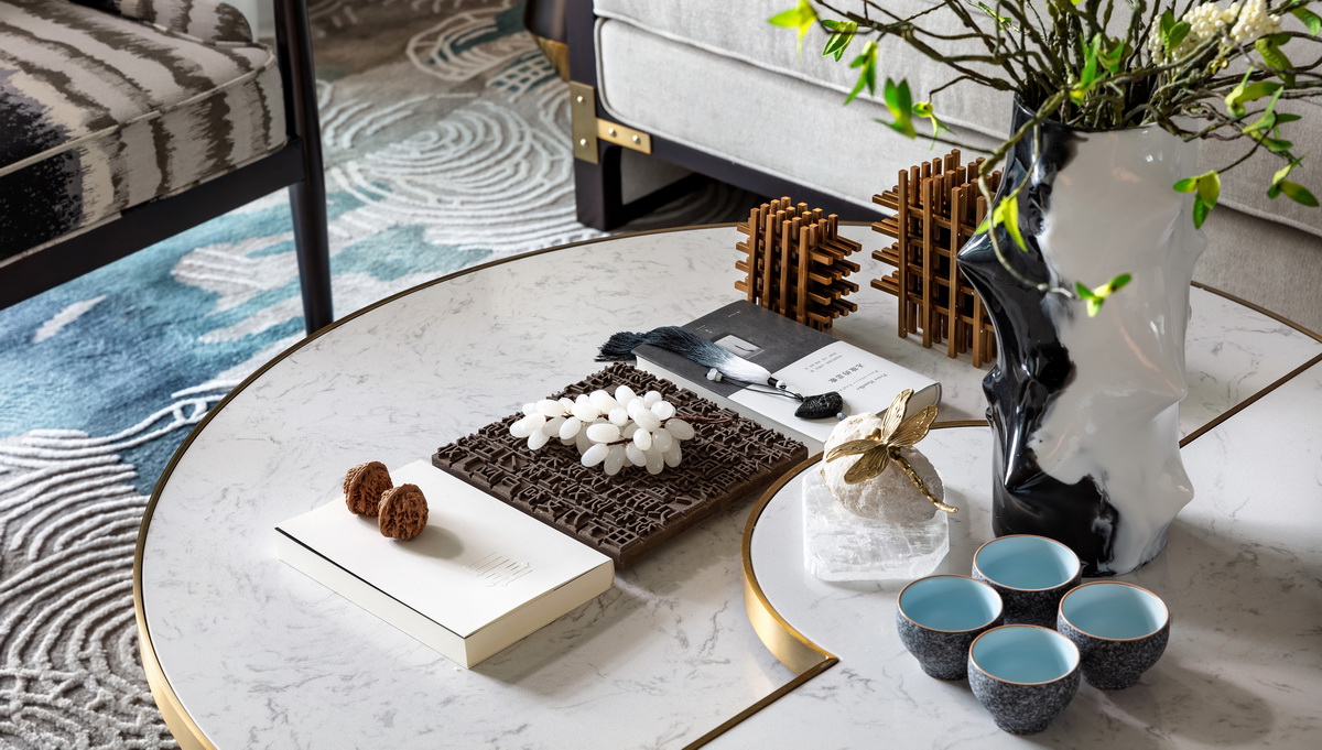 簡(jiǎn)約新中式風(fēng)格室內(nèi)家裝案例效果圖-客廳茶幾 簡(jiǎn)約新中式風(fēng)格室內(nèi)家裝案例效果圖-客廳茶幾