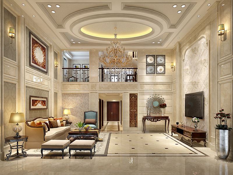 泰州市濱江國際輕奢風(fēng)格別墅裝修案例