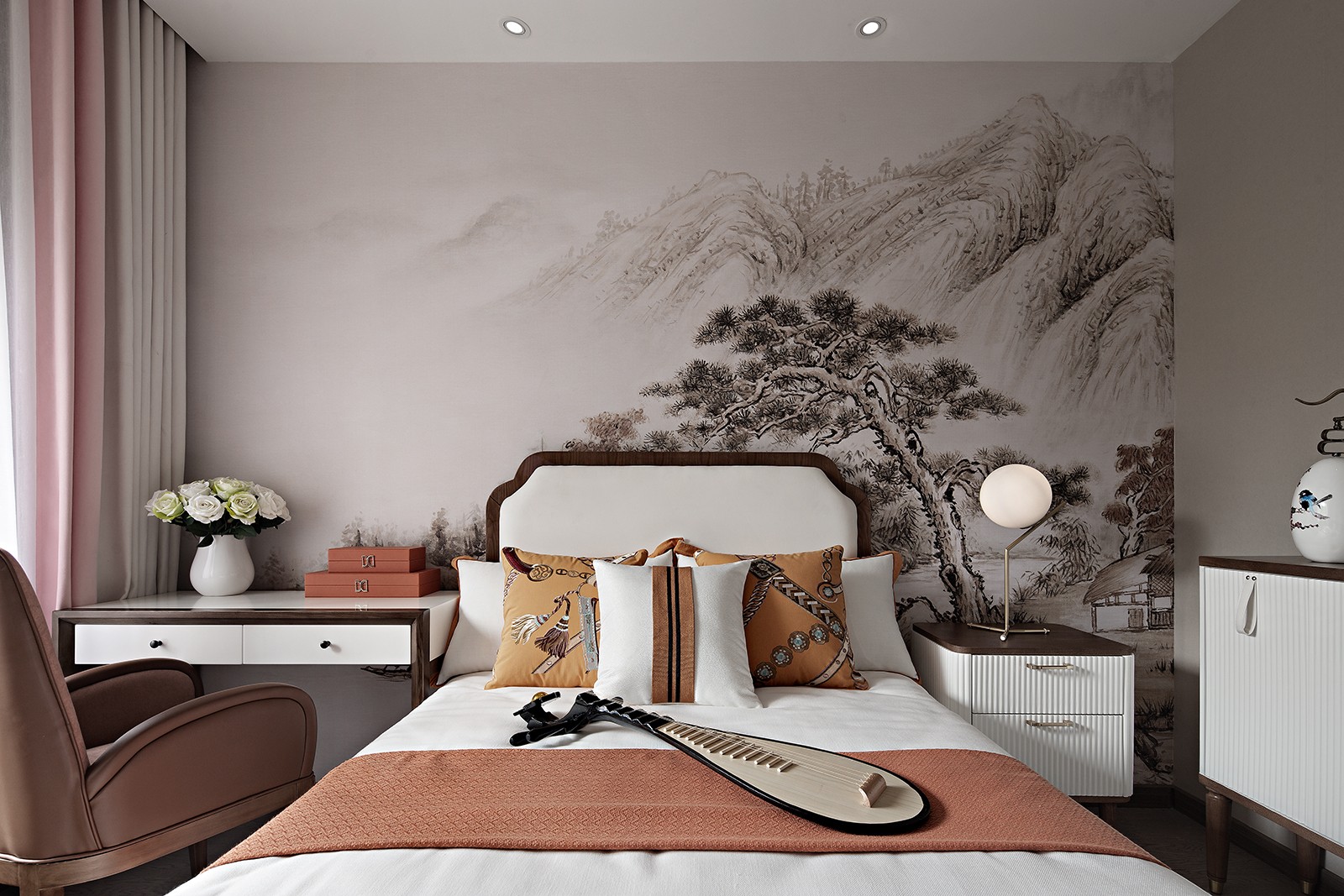 佛山裝修公司新中式風格室內(nèi)裝修效果圖-主臥 佛山裝修公司新中式風格室內(nèi)裝修效果圖-主臥