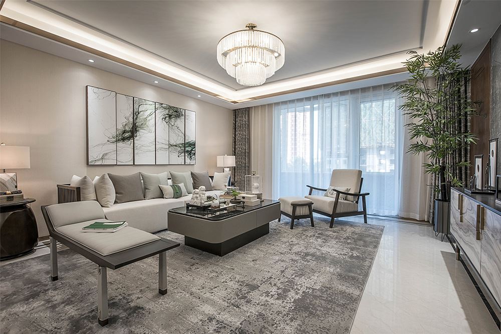 南寧市北華苑新中式風(fēng)格三居室裝修案例