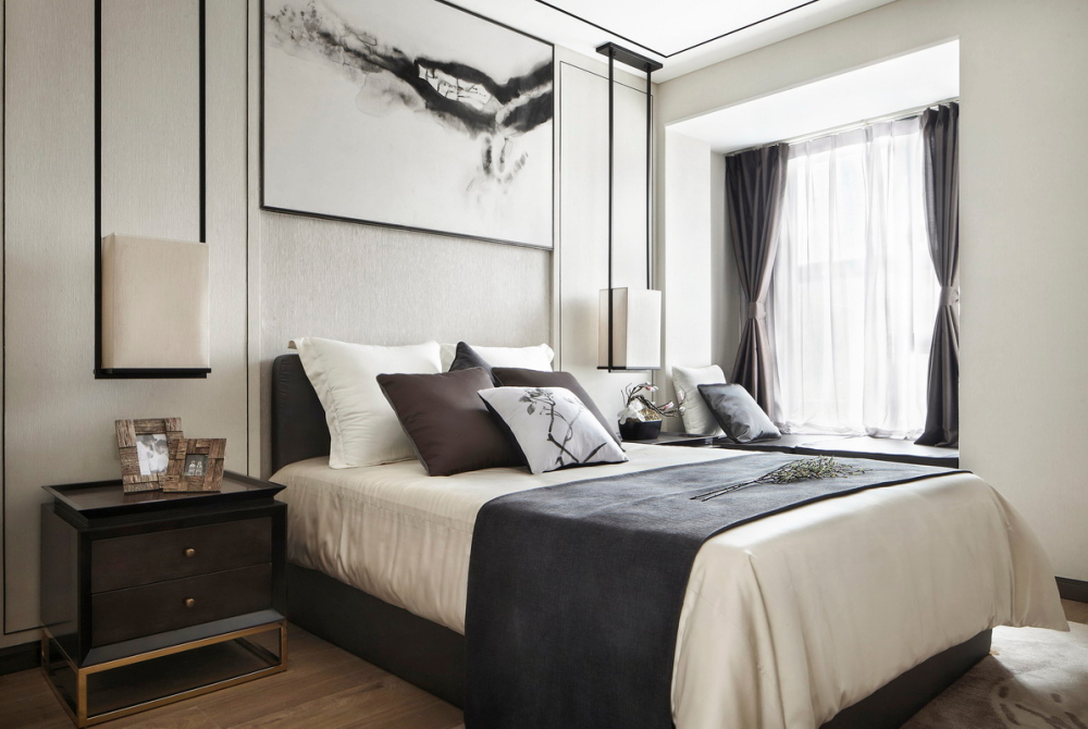 新中式風格室內(nèi)設計家裝案例-臥室