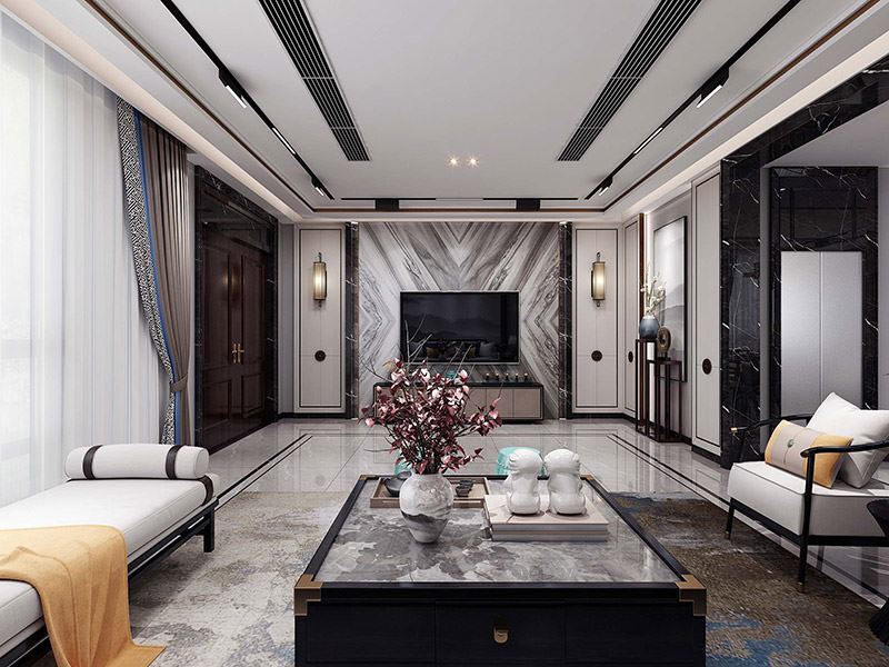 河源市東方苑新中式風(fēng)格別墅裝修案例