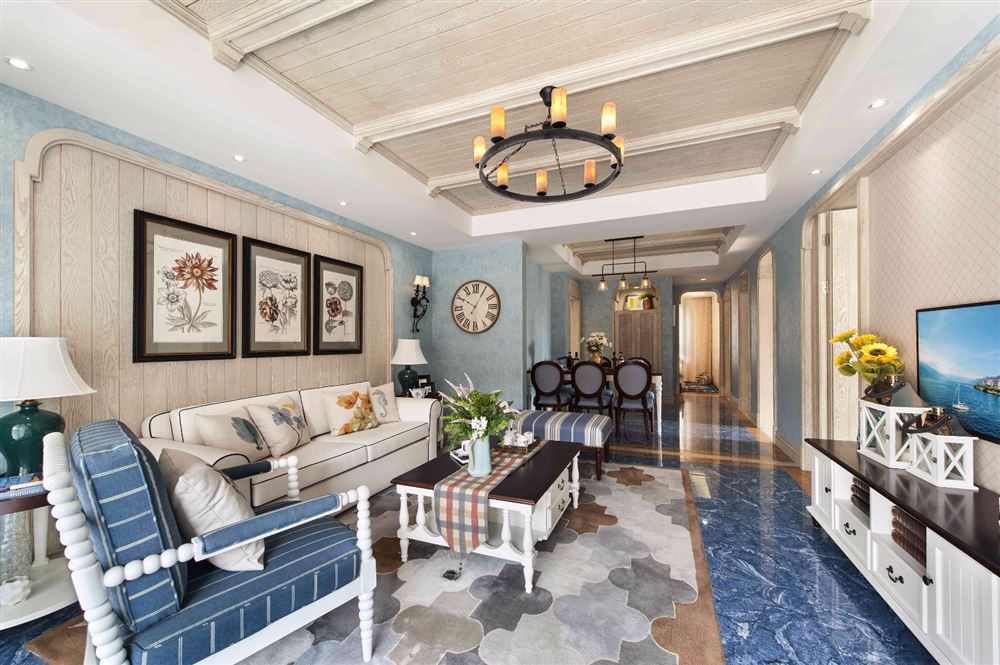 茂名市財富時代地中海風(fēng)格四居室裝修案例