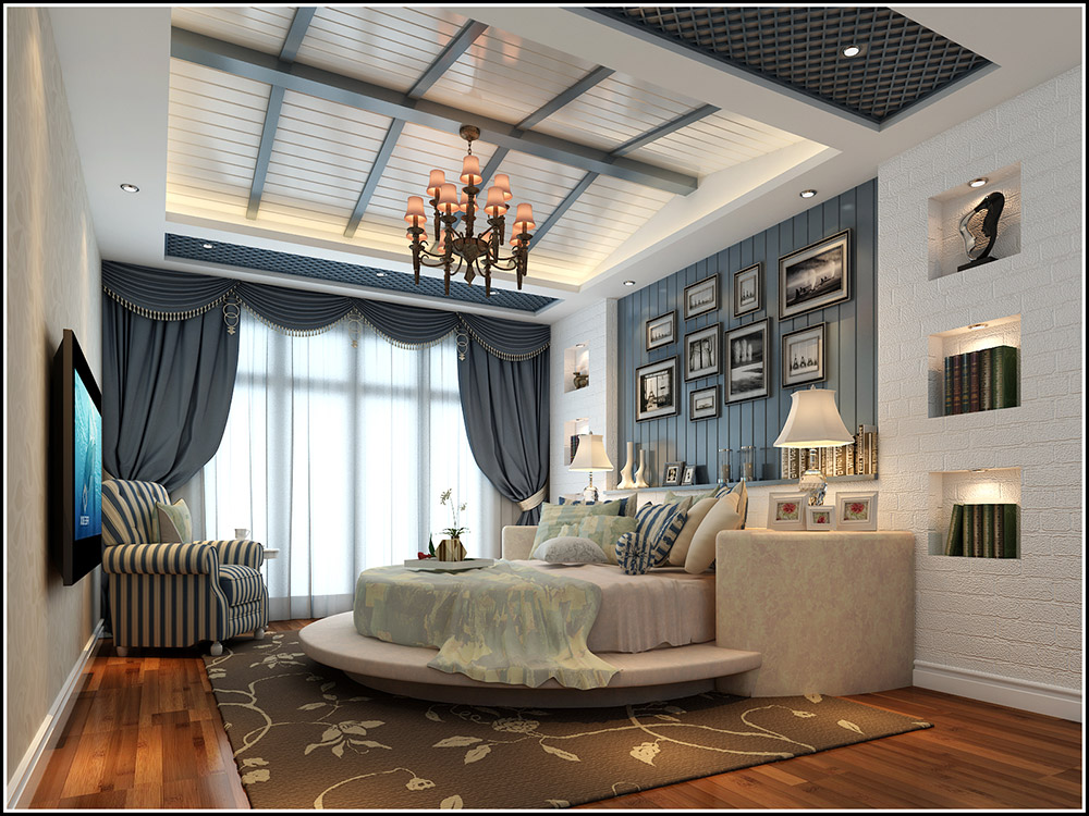 大同鉑藍(lán)郡別墅410平米地中海風(fēng)格裝修案例-臥室 大同鉑藍(lán)郡別墅410平米地中海風(fēng)格裝修案例-臥室