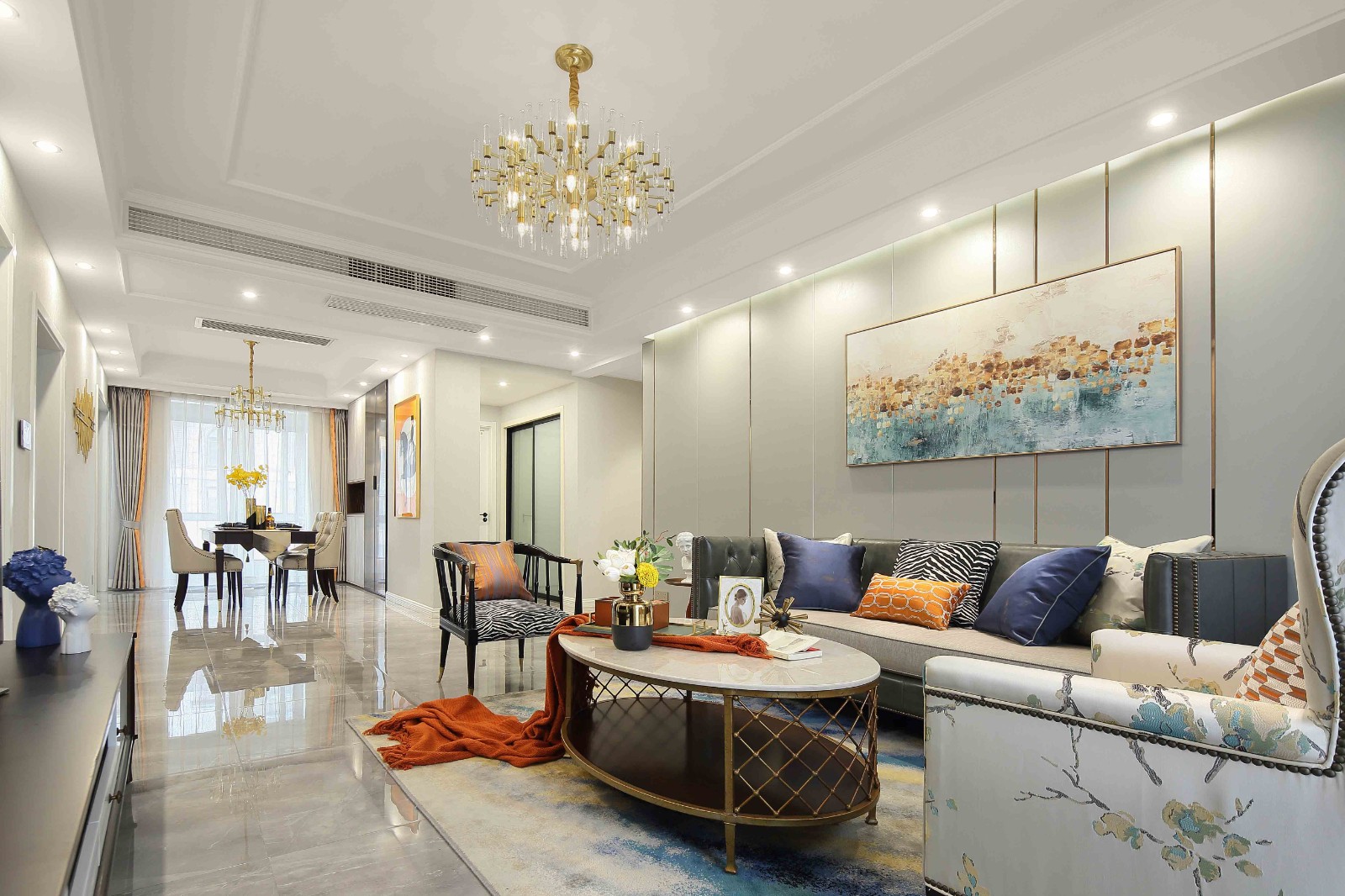 美式輕奢風格家裝設(shè)計室內(nèi)裝修效果圖-客餐廳 美式輕奢風格家裝設(shè)計室內(nèi)裝修效果圖-客餐廳