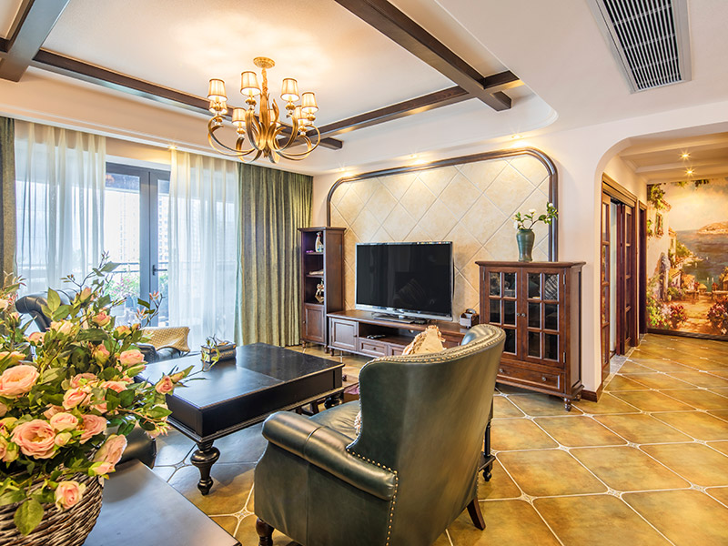 佛山市招商依云國(guó)際美式風(fēng)格三居室裝修案例