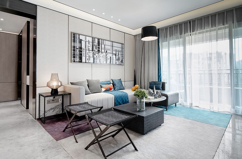 南寧市濱江陽光水岸輕奢風(fēng)格三居室裝修案例