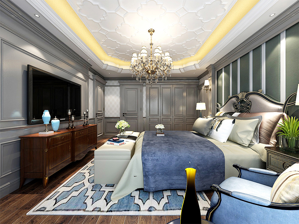 裝修案例經(jīng)典美式風(fēng)格別墅裝修效果圖-主臥 裝修案例經(jīng)典美式風(fēng)格別墅裝修效果圖-主臥
