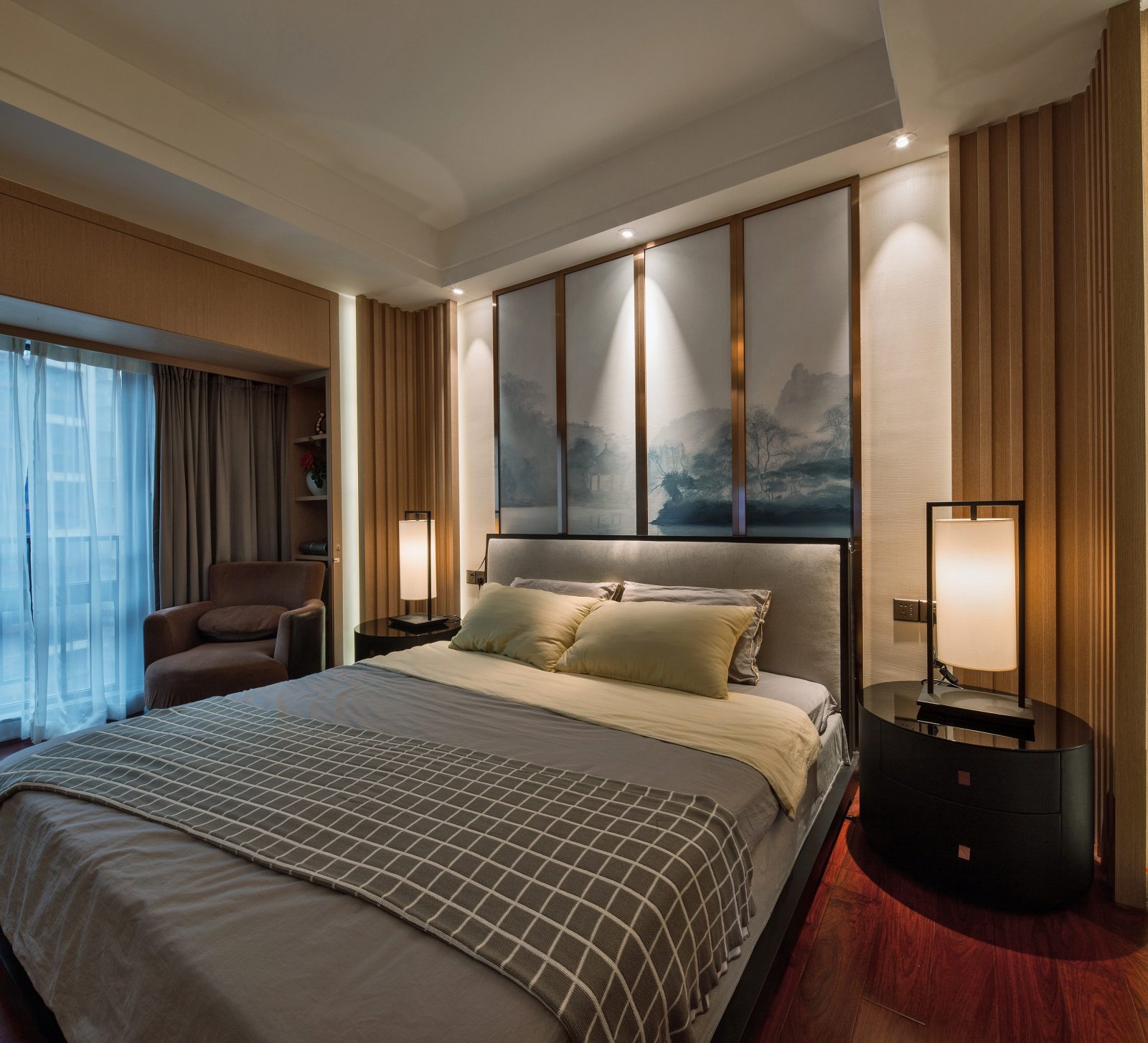 裝修公司新中式風格室內裝修效果圖-臥室 裝修公司新中式風格室內裝修效果圖-臥室