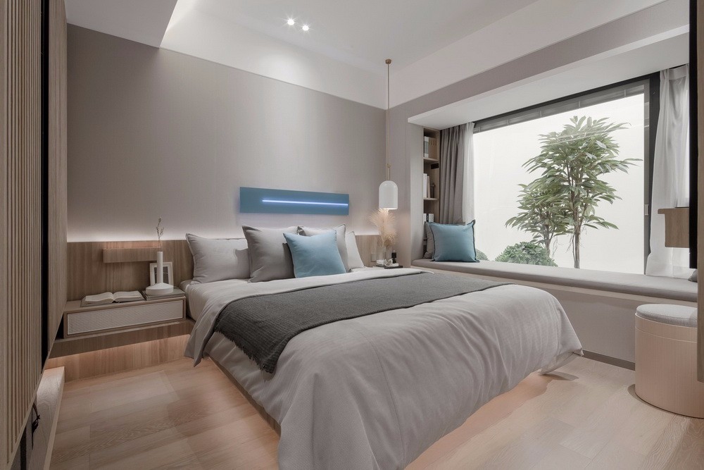 現(xiàn)代簡約風格室內(nèi)家裝案例效果圖-臥室 現(xiàn)代簡約風格室內(nèi)家裝案例效果圖-臥室