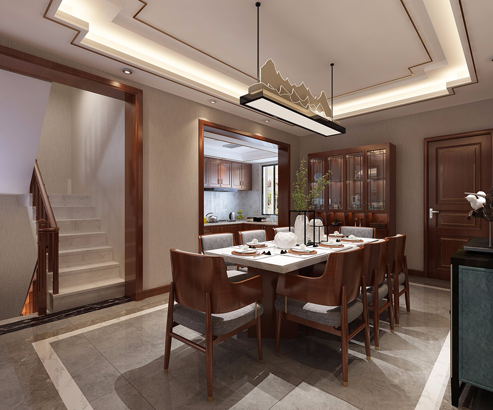 新中式風(fēng)格別墅裝修設(shè)計效果圖-力迅榕墅里別墅450平米-別墅餐廳裝修設(shè)計 新中式風(fēng)格別墅裝修設(shè)計效果圖-力迅榕墅里別墅450平米-別墅餐廳裝修設(shè)計