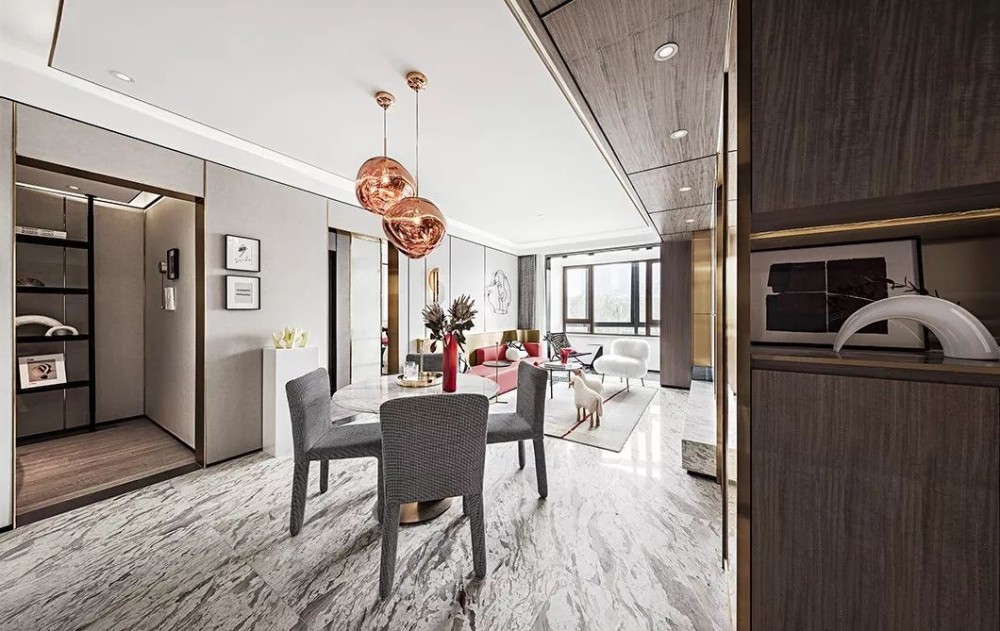 現(xiàn)代輕奢風(fēng)格室內(nèi)家裝案例效果圖-客餐廳 現(xiàn)代輕奢風(fēng)格室內(nèi)家裝案例效果圖-客餐廳