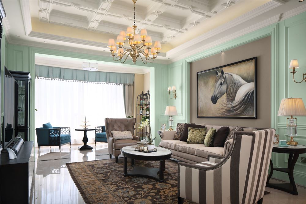 江門市鶴山碧桂園別墅美式風(fēng)格三居室裝修案例