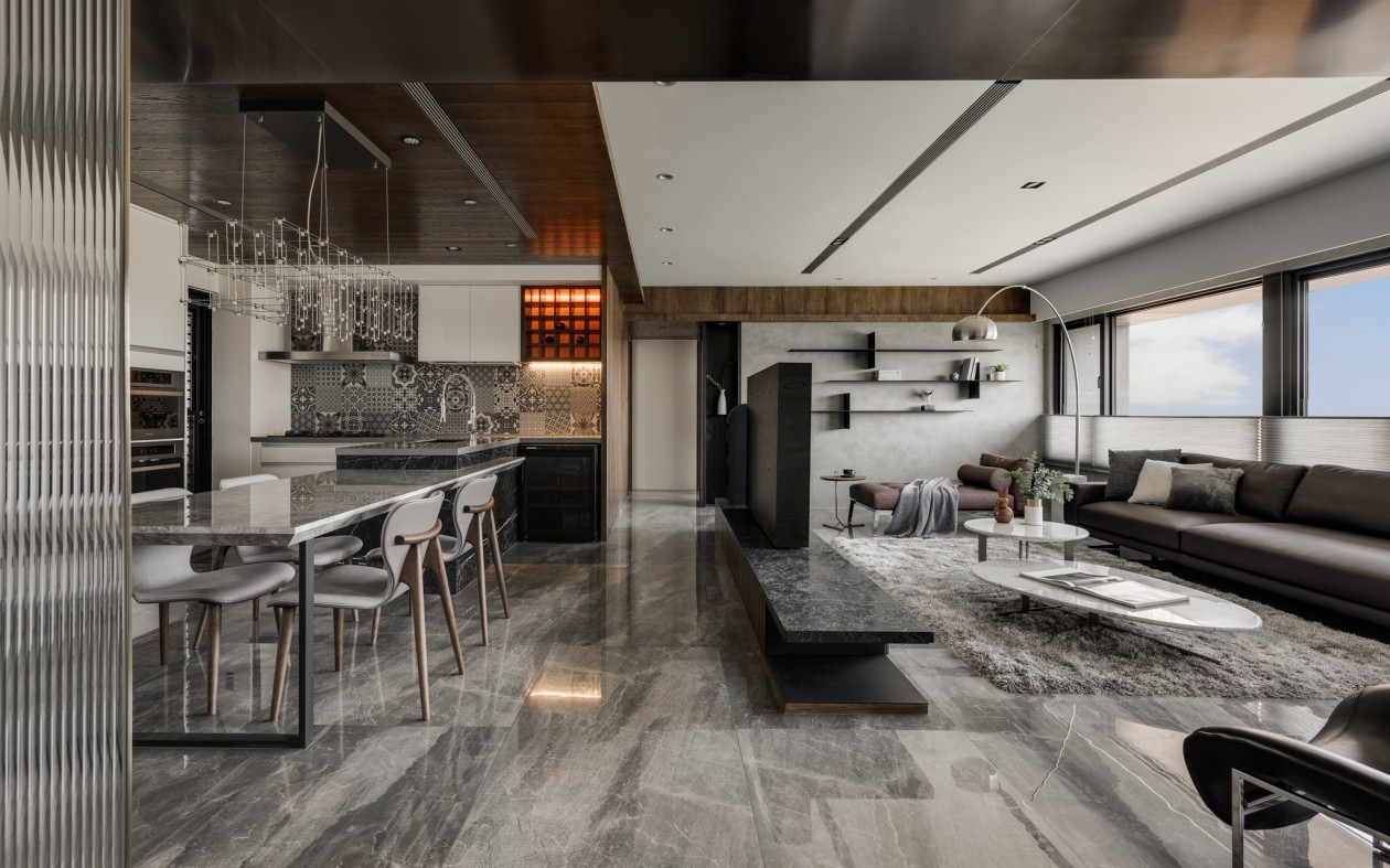 現(xiàn)代輕奢風格室內(nèi)設(shè)計家裝案例-客餐廳