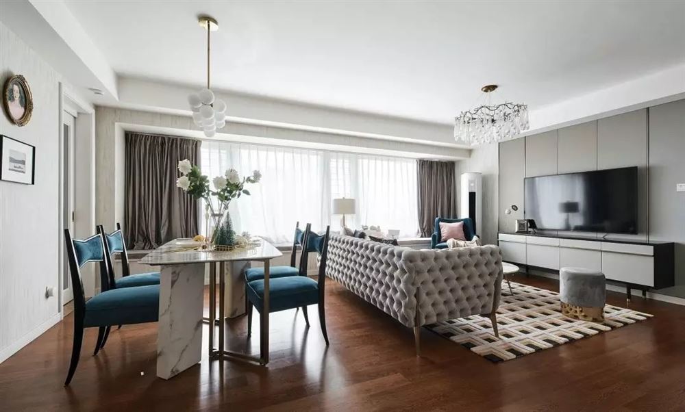 湛江市正基金科名苑美式風(fēng)格三居室裝修案例