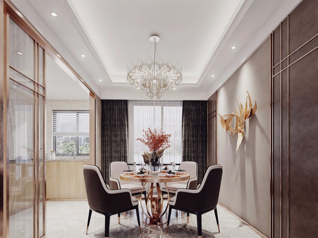 現(xiàn)代前衛(wèi)風(fēng)格室內(nèi)裝修效果圖-萬和國際三居111平米-餐廳 現(xiàn)代前衛(wèi)風(fēng)格室內(nèi)裝修效果圖-萬和國際三居111平米-餐廳