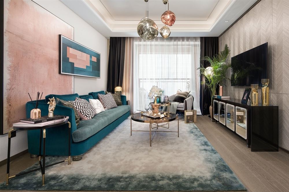 江門市鶴山十里方圓輕奢風(fēng)格三居室裝修案例