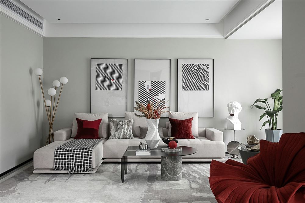 江門(mén)市奧園泉林黃金小鎮(zhèn)現(xiàn)代簡(jiǎn)約風(fēng)格三居室裝修案例