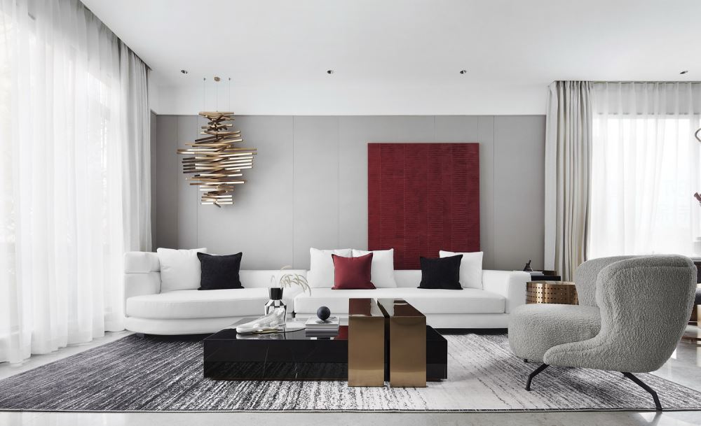 江門(mén)市駿景灣豪庭輕奢風(fēng)格三居室裝修案例