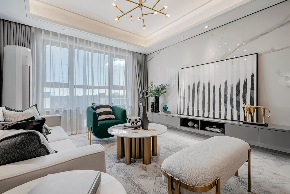 北歐輕奢風(fēng)格室內(nèi)家裝案例效果圖-客廳 北歐輕奢風(fēng)格室內(nèi)家裝案例效果圖-客廳