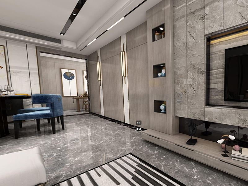 茂名市荔晶新城輕奢風(fēng)格四居室裝修案例