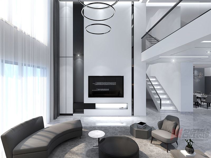 自貢市碧波園現(xiàn)代簡約風格別墅裝修案例