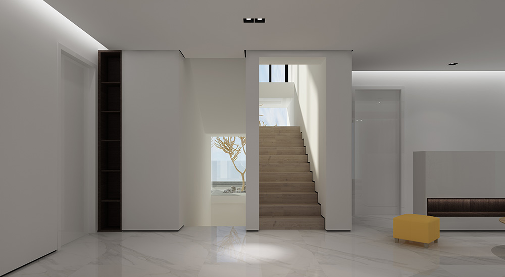 現(xiàn)代極簡(jiǎn)風(fēng)格別墅裝修設(shè)計(jì)效果圖-迎江"逸"墅·碧桂園-別墅裝修設(shè)計(jì)二樓樓梯廳 現(xiàn)代極簡(jiǎn)風(fēng)格別墅裝修設(shè)計(jì)效果圖-迎江"逸"墅·碧桂園-別墅裝修設(shè)計(jì)二樓樓梯廳