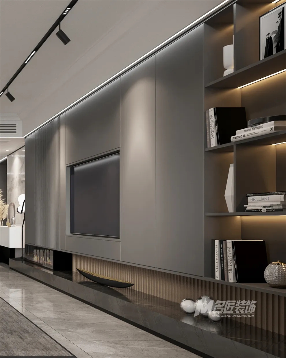 裝修公司黑白灰輕奢經(jīng)典風(fēng)格-電視背景墻 裝修公司黑白灰輕奢經(jīng)典風(fēng)格-電視背景墻