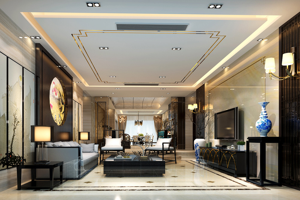 惠州市碧桂園十里銀灘新中式風(fēng)格別墅裝修案例