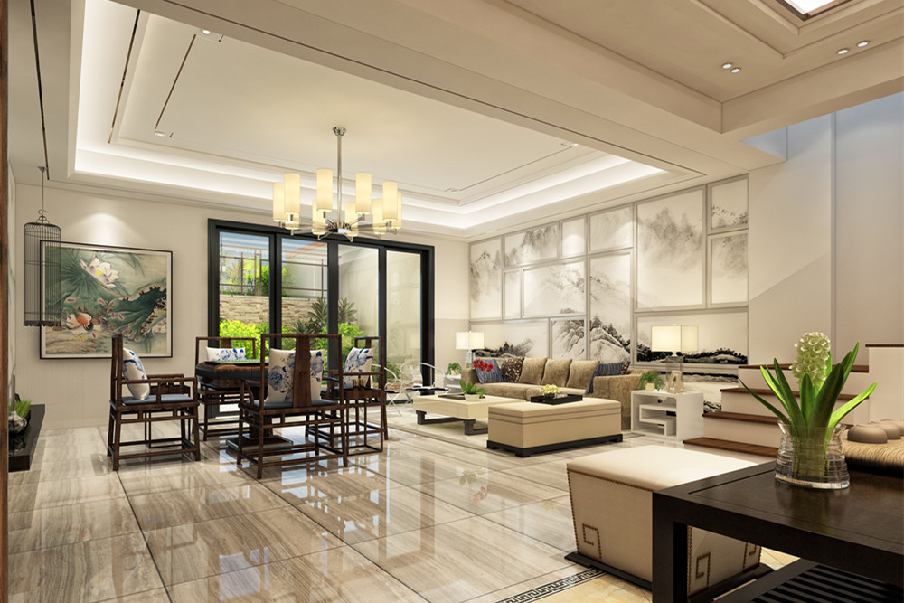 惠州市瓏湖灣東岸新中式風格別墅裝修案例