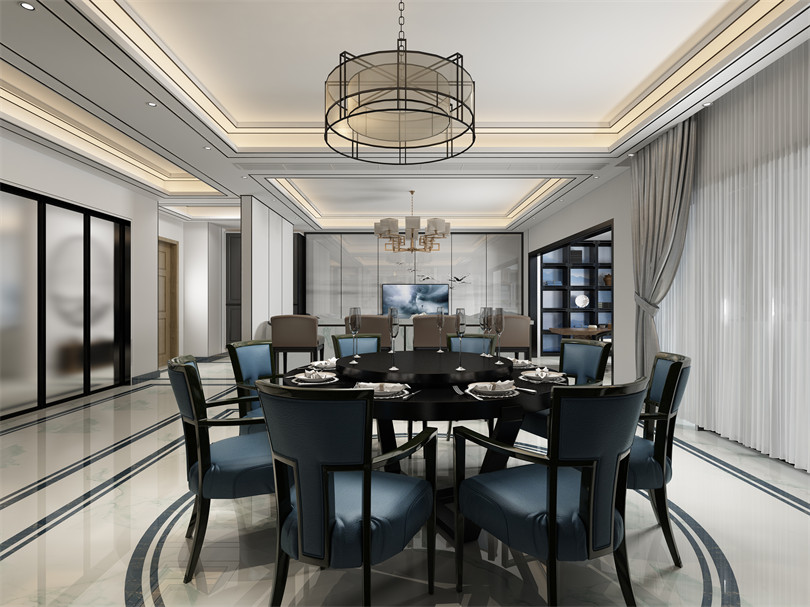 廣州市中山一路小區(qū)新中式風(fēng)格四居室裝修案例