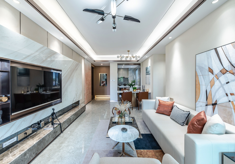 廣州市富力東堤灣輕奢風格三居室裝修案例