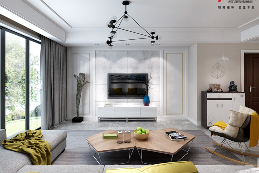 合肥市中海觀園現(xiàn)代簡約風格三居室裝修案例