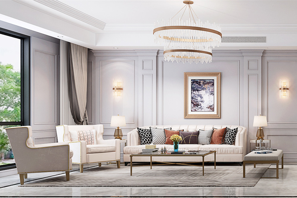 嘉興市吉翔大悅府美式風(fēng)格四居室裝修案例