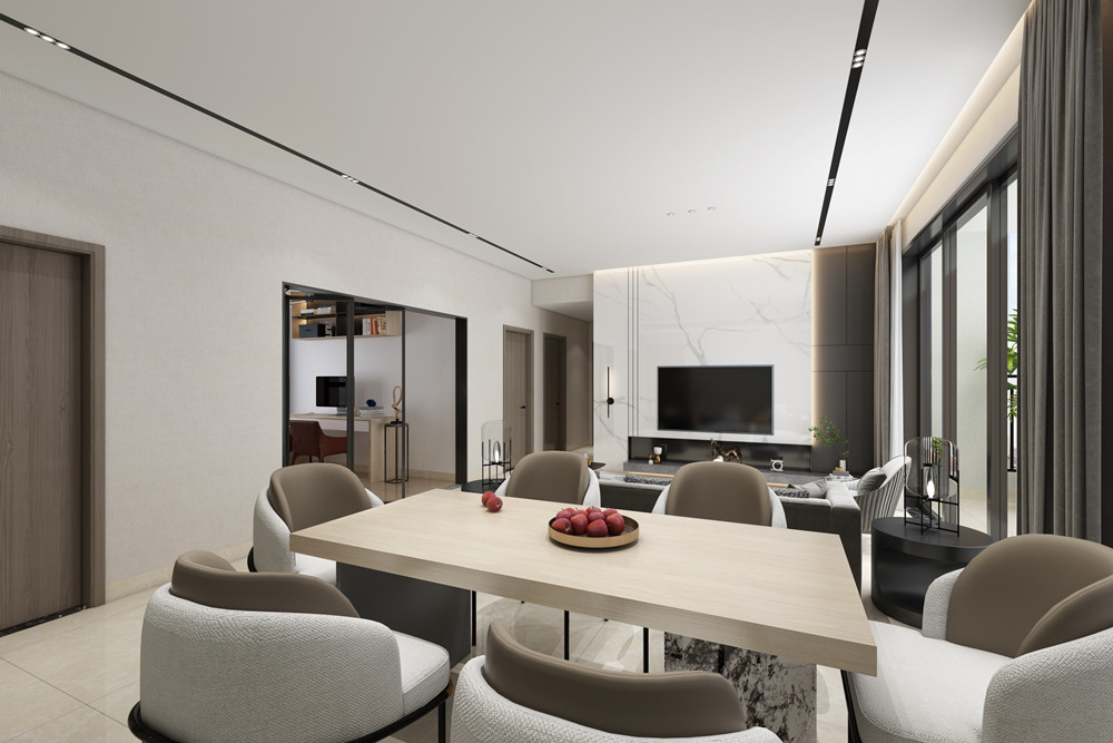 中山市凱茵又一城花漾集現(xiàn)代簡約風格三居室裝修案例