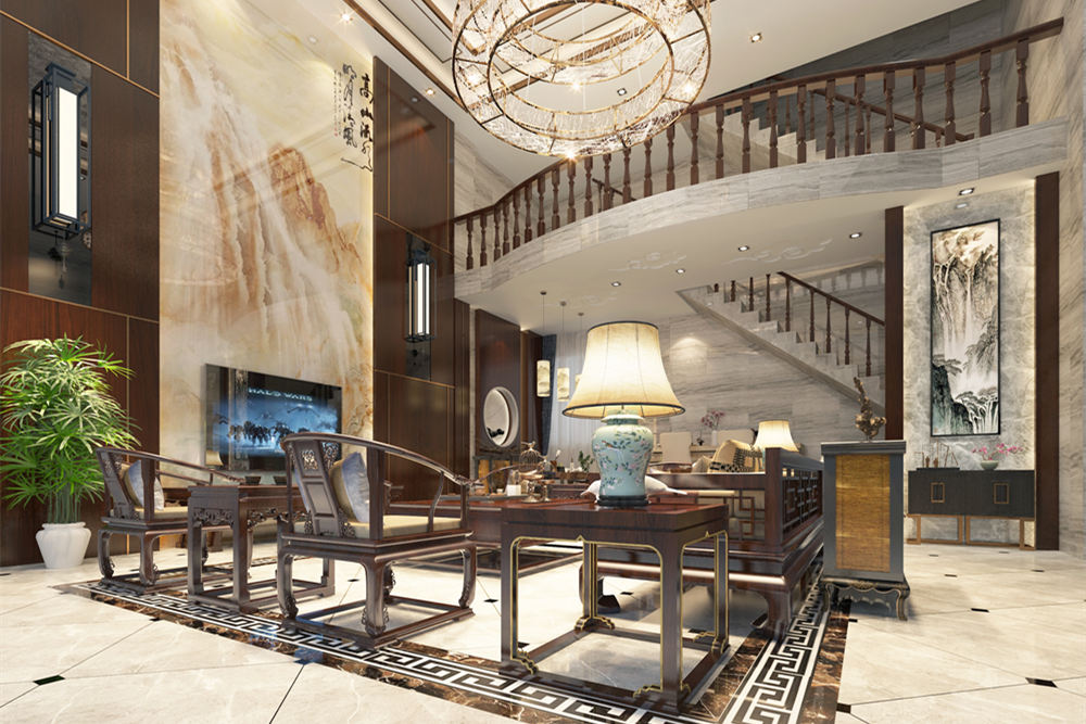 韶關(guān)市保利東灣新中式風(fēng)格別墅裝修案例