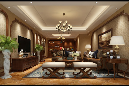 梧州市旺甫豪苑新中式風格別墅裝修案例