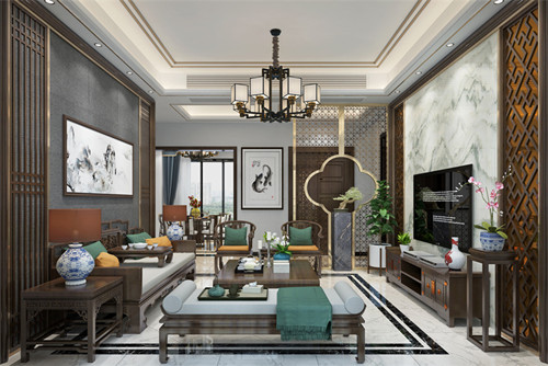 玉林301平米以上新中式風(fēng)格碧桂園裝修設(shè)計案例