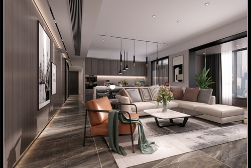 玉林市金灣名城輕奢風(fēng)格三居室裝修案例