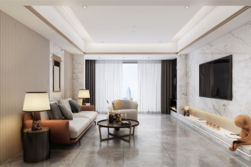 德陽市溫莎湖畔新中式風格三居室裝修案例