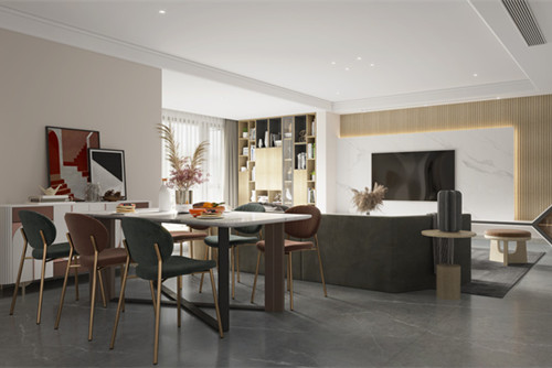 德陽市草帽街2號輕奢風(fēng)格三居室裝修案例