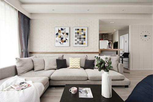 德陽市采氣隊家屬區(qū)北歐風格三居室裝修案例