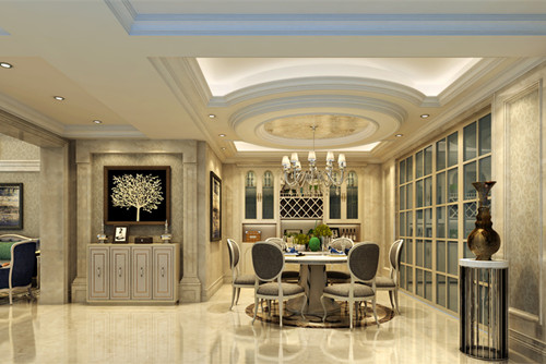 海口市濱江花園歐式風(fēng)格復(fù)式裝修案例