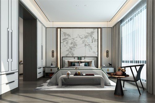 海口市輕工機(jī)械廠宿舍新中式風(fēng)格別墅裝修案例