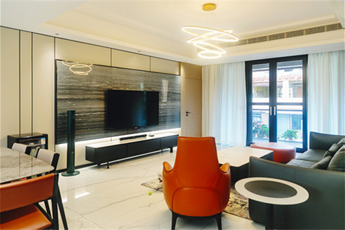 自貢市北湖山水華庭輕奢風(fēng)格三居室裝修案例