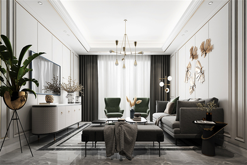 遂寧市碧桂園·鳳棲臺(tái)輕奢風(fēng)格三居室裝修案例