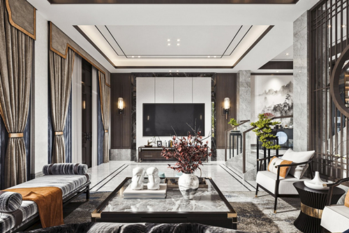 江門市百盈御泉灣新中式風(fēng)格別墅裝修案例